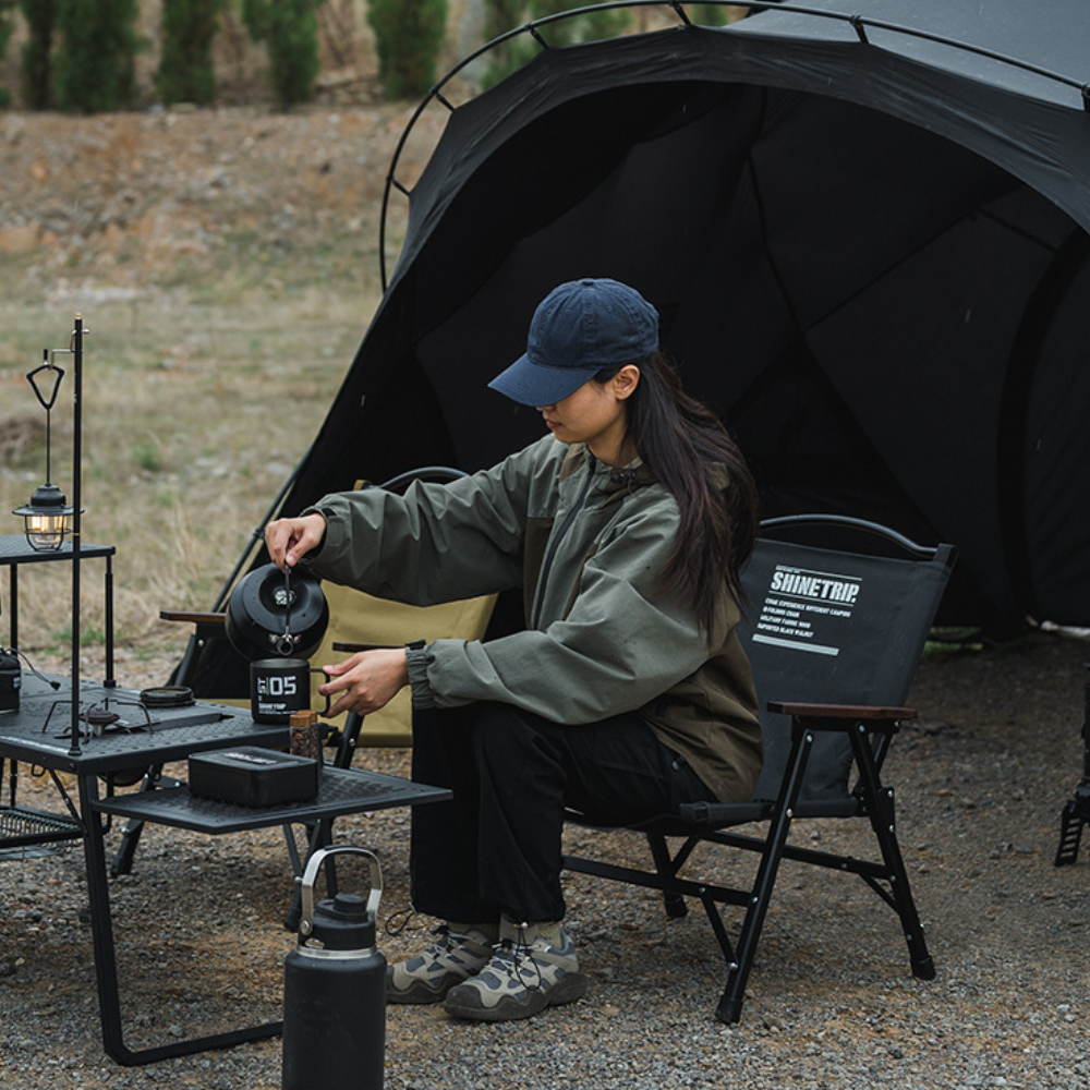 BetterEV Camping-SHINETRIP-ST-05-Kermit-Detachable-Camping-Chair-Aluminum-Oak-Armrest-Portable-Outdoor-Seat
