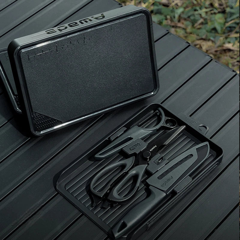 BetterEV Camping 3-Piece Multifunction Kitchen Cutting Set Portable Storage Case Cutting Board