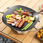 BetterEV Camping Portable Aluminum Alloy Non-Stick Camping Grill Pan Outdoor Picnic Cookware