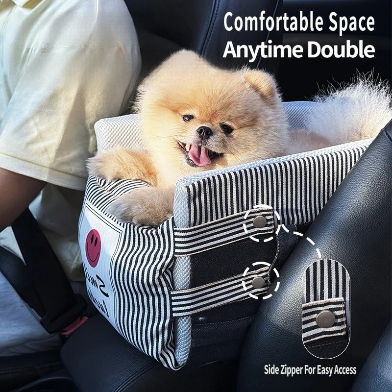 BetterEV Camping Center Console Pet Safety Seat Detachable Washable Foldable Portable Travel Dog Bed