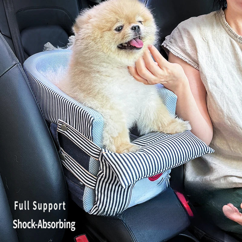 BetterEV Camping Center Console Pet Safety Seat Detachable Washable Foldable Portable Travel Dog Bed